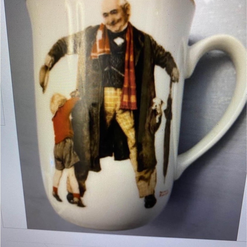 Norman Rockwell The Saturday Evening Post Mug w/ Gold Trim Vintage look